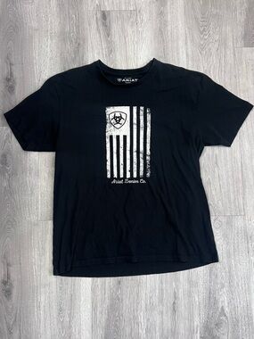 Ariat Black Tee with White Logo Print